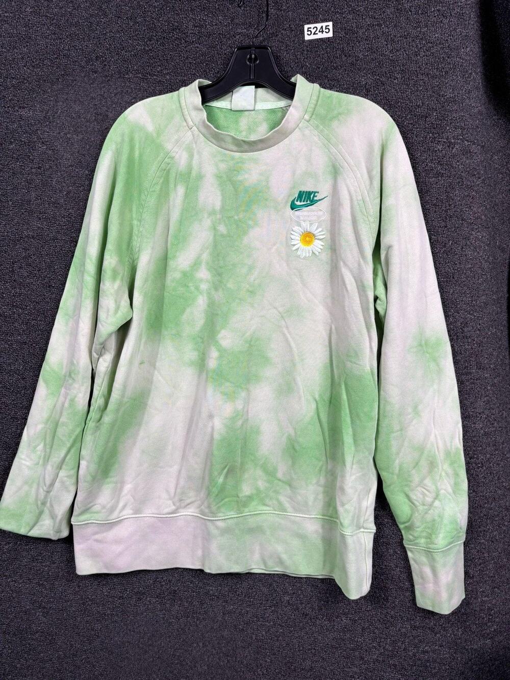 Nike Sweatshirt Mens Medium Green Tie Dye Have A Nike Day Crewneck DM5001-332